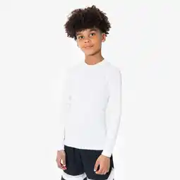 Decathlon Kinderthermoshirt met lange mouwen voor basketbal NBA wit aanbieding