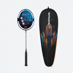 Decathlon Badmintonracket voor volwassenen BR Sensation 990 Pro bespannen marineblauw aanbieding