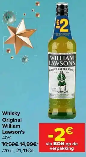 Carrefour Market Whisky original william lawson’s aanbieding