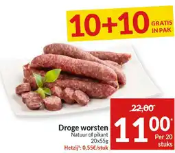 Intermarché Droge worsten Natuur of pikant aanbieding