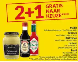 Intermarché Maille , Tabasco , Kikkoman, Lesieur of Ponti aanbieding