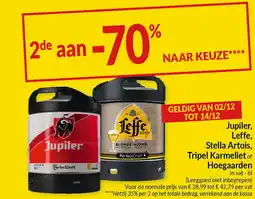 Intermarché Jupiler, Leffe, Stella Artois, Tripel Karmeliet of Hoegaarden aanbieding