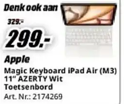 MediaMarkt Apple Magic Keyboard iPad Air (M3) 11" AZERTY Wit Toetsenbord aanbieding