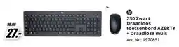 MediaMarkt hp 230 Zwart Draadloos toetsenbord AZERTY + Draadloze muis aanbieding