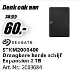 MediaMarkt Seagate STKM2000400 Draagbare harde schijf Expansion 2 TB aanbieding
