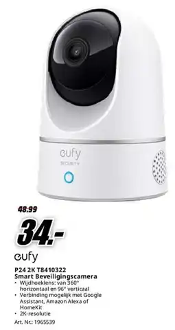 MediaMarkt Eufy P24 2K T8410322 Smart Beveiligingscamera aanbieding
