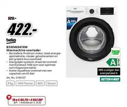 MediaMarkt Beko B5WM69418W Wasmachine voorlader aanbieding