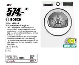 MediaMarkt Bosch WQG235DEFG Warmtepomp droogkast aanbieding