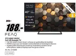 MediaMarkt Peaq PTV 40GF-5025C Full HD Google TV aanbieding
