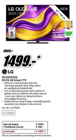MediaMarkt LG OLED55G56 OLED 4K Smart TV aanbieding