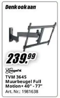 MediaMarkt TVM 3645 Muurbeugel Full Motion+40-77" aanbieding
