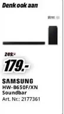 MediaMarkt Samsung HW-B650F/XN Soundbar aanbieding