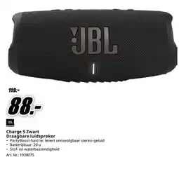 MediaMarkt JBL Charge 5 Zwart Draagbare luidspreker aanbieding