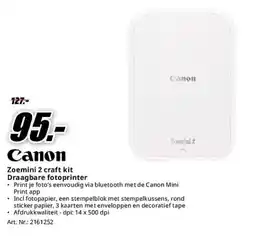 MediaMarkt Canon Zoemini 2 craft kit Draagbare fotoprinter aanbieding