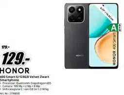 MediaMarkt Honor 400 Smart 6/128GB Velvet Zwart Smartphone aanbieding