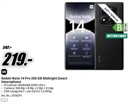 MediaMarkt Redmi Note 14 Pro 256 GB Midnight Zwart Smartphone aanbieding