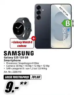 MediaMarkt Samsung Galaxy S25 128 GB Smartphone aanbieding