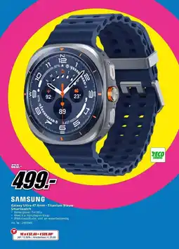 MediaMarkt Samsung Galaxy Ultra 47.4mm - Titanium Blauw Smartwatch aanbieding