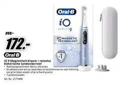 MediaMarkt Oral-B iO 9 Magnetisch blauw + reisetui Elektrische tandenborstel aanbieding