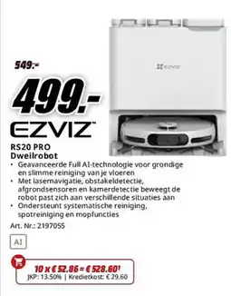 MediaMarkt Ezviz RS20 PRO Dweilrobot aanbieding