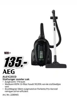 MediaMarkt AEG AL61C2ECO Stofzuiger zonder zak aanbieding
