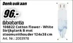 MediaMarkt Brabantia 108822 Cotton Flower - White Strijkplank B met stoomunithouder aanbieding