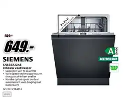 MediaMarkt Siemens SN63EX22AE Inbouw vaatwasser aanbieding
