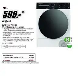 MediaMarkt Whirlpool CWD 95M WBS BE Warmtepomp droogkast aanbieding