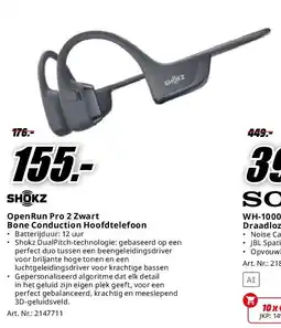 MediaMarkt OpenRun Pro 2 Zwart Bone Conduction Hoofdtelefoon aanbieding