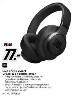 MediaMarkt Live 770NC Zwart Draadloze hoofdtelefoon aanbieding