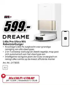 MediaMarkt L40s Pro Ultra Wit Robotstofzuiger aanbieding