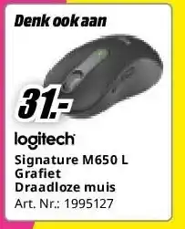 MediaMarkt Signature M650 L Grafiet Draadloze muis aanbieding