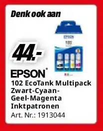 MediaMarkt Epson 102 EcoTank Multipack Zwart-CyaanGeel-Magenta Inktpatronen aanbieding