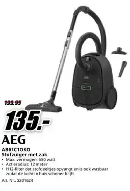 MediaMarkt AEG AB61C1OKO Stofzuiger met zak aanbieding