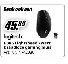 MediaMarkt G305 Lightspeed Zwart Draadloze gaming muis aanbieding