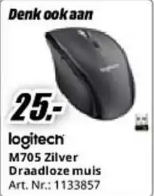 MediaMarkt Logitech M705 zilver draadloze muis aanbieding