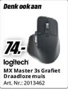 MediaMarkt Logitech MX master 3S grafiet draadloze muis aanbieding