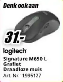 MediaMarkt Logitech Signature M650 L Grafiet Draadloze muis aanbieding