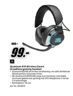 MediaMarkt Quantum 810 Wireless Zwart Draadloze gaming headset aanbieding
