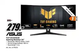 MediaMarkt ASUS TUF VG34VQ3B Gaming Monitor 34 aanbieding