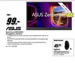 MediaMarkt Asus zenscreer MB169CK draagbare monitor aanbieding