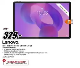 MediaMarkt Lenovo Idea Tab Pro Matte Edition 128 GB Android Tablet aanbieding