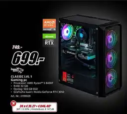 MediaMarkt Classic LVL 1 Gaming PC aanbieding