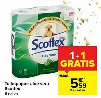 Carrefour Market Toiletpapier aloë vera scottex aanbieding