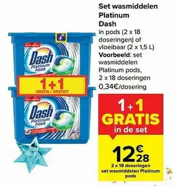 Carrefour Market Set wasmiddelen platinum pods aanbieding