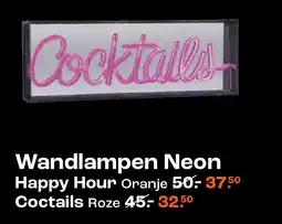 Kwantum Wandlampen Neon octails Roze aanbieding