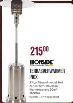 Meno Ironside terrasverwarmer inox aanbieding
