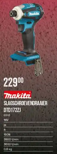 Meno Makita Slagschroevendraaier DTD172ZJ aanbieding