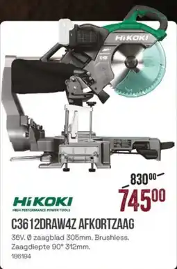 Meno Hikoki C3612DRAW4Z Afkortzaag aanbieding