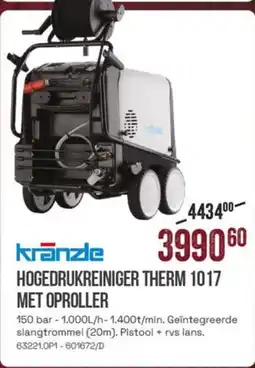 Meno Kranzle Hogedrukreiniger Therm 1017 Met Oproller aanbieding